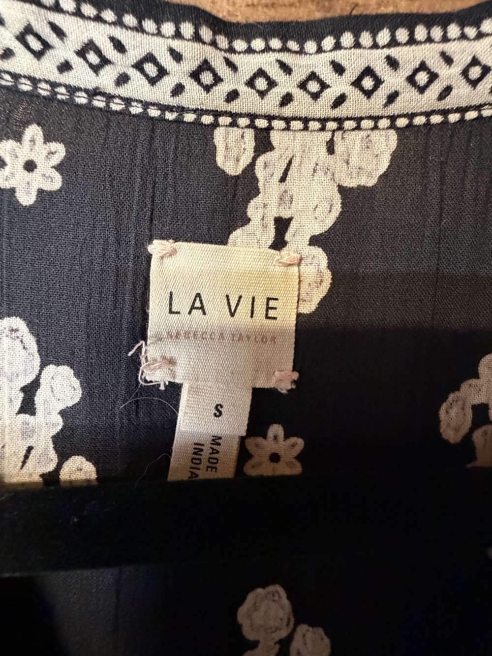 La Vie Rebecca Taylor cotton quilted floral maxi dress size small - Picture 2 of 3